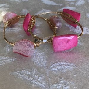 Set of two pink Bourbon and Bowties bracelets